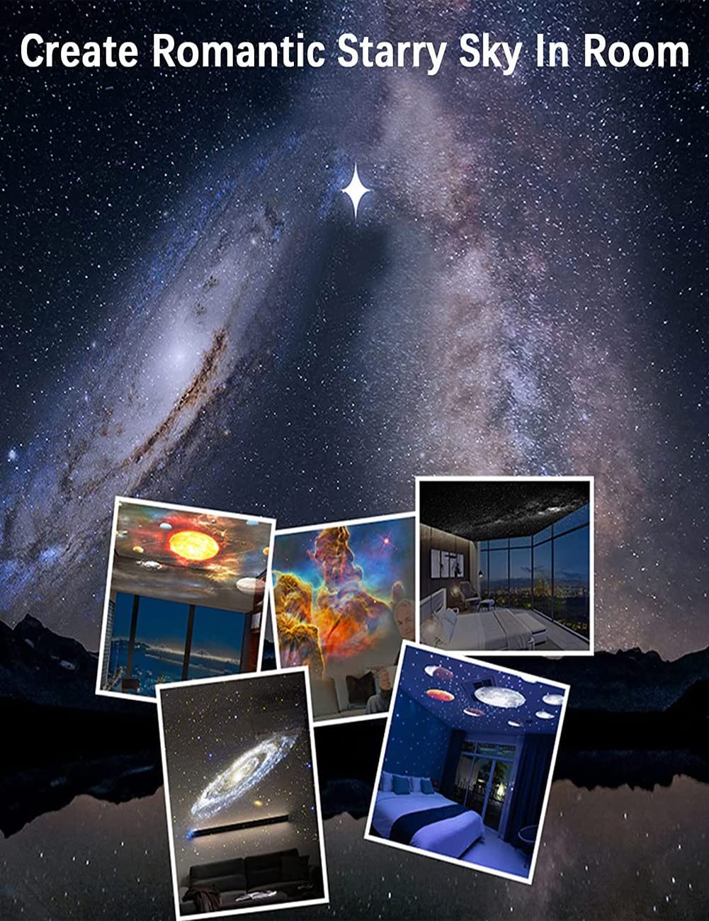 Starry Night Projector Plastic 360 Degree Auto Rotating Timed Planetarium Light for Room Decoration Unique Design