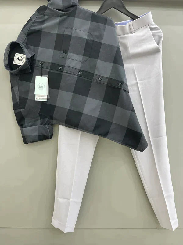 Stylish Combo Set Featuring Box Checks Shirt and Trouser for men