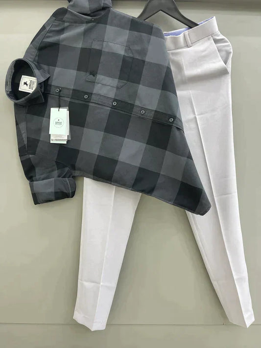 Stylish Combo Set Featuring Box Checks Shirt and Trouser for men