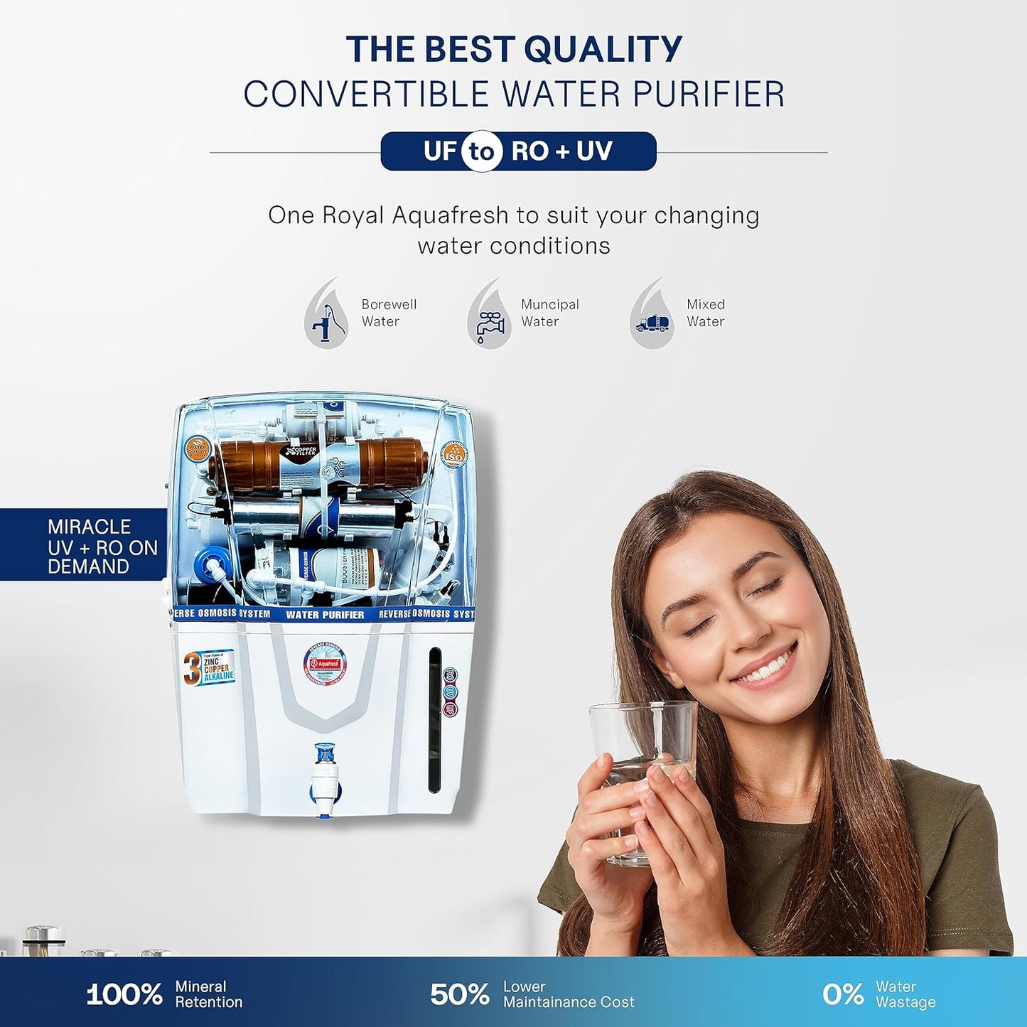 Advanced Technology Copper Audy Sedimentation Electric Water Purifier with One Year Warranty on Pump and SMPS