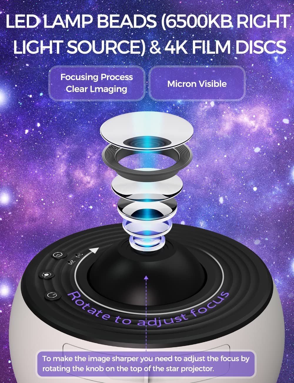Starry Night Projector Plastic 360 Degree Auto Rotating Timed Planetarium Light for Room Decoration Unique Design