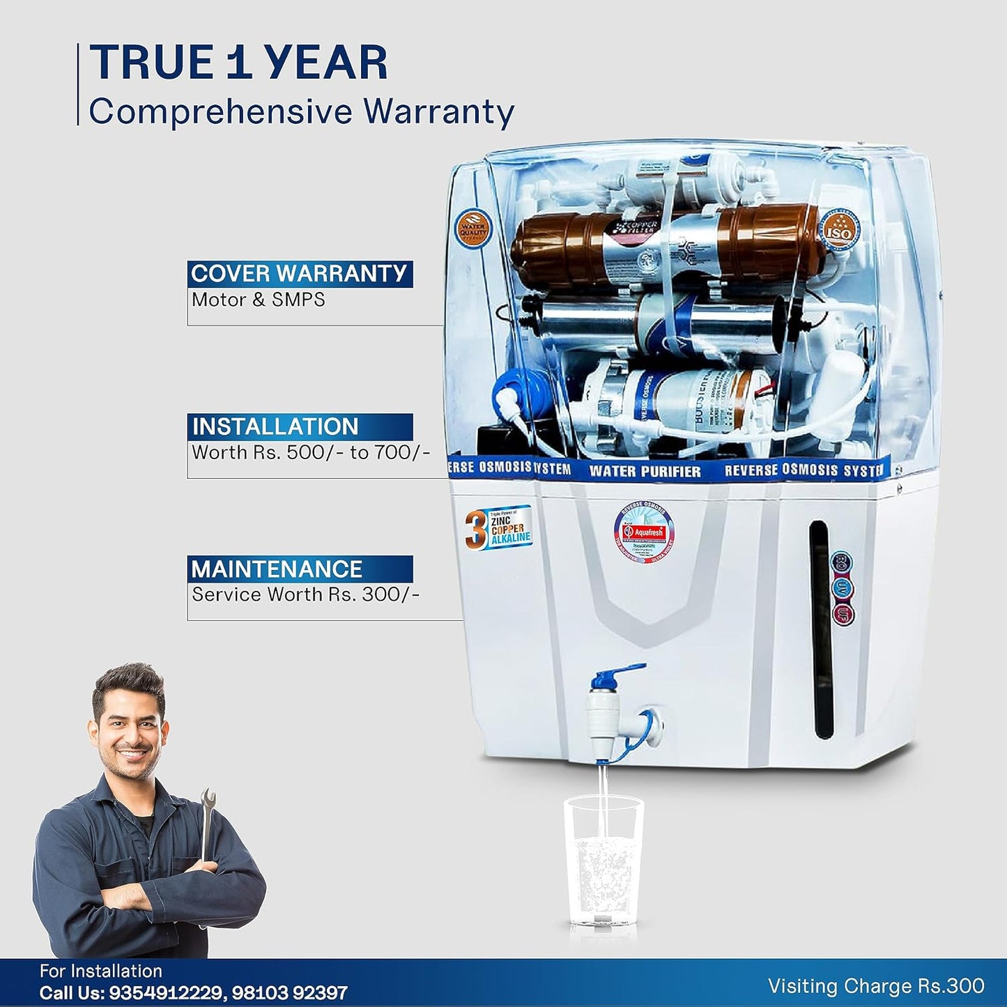 Advanced Technology Copper Audy Sedimentation Electric Water Purifier with One Year Warranty on Pump and SMPS