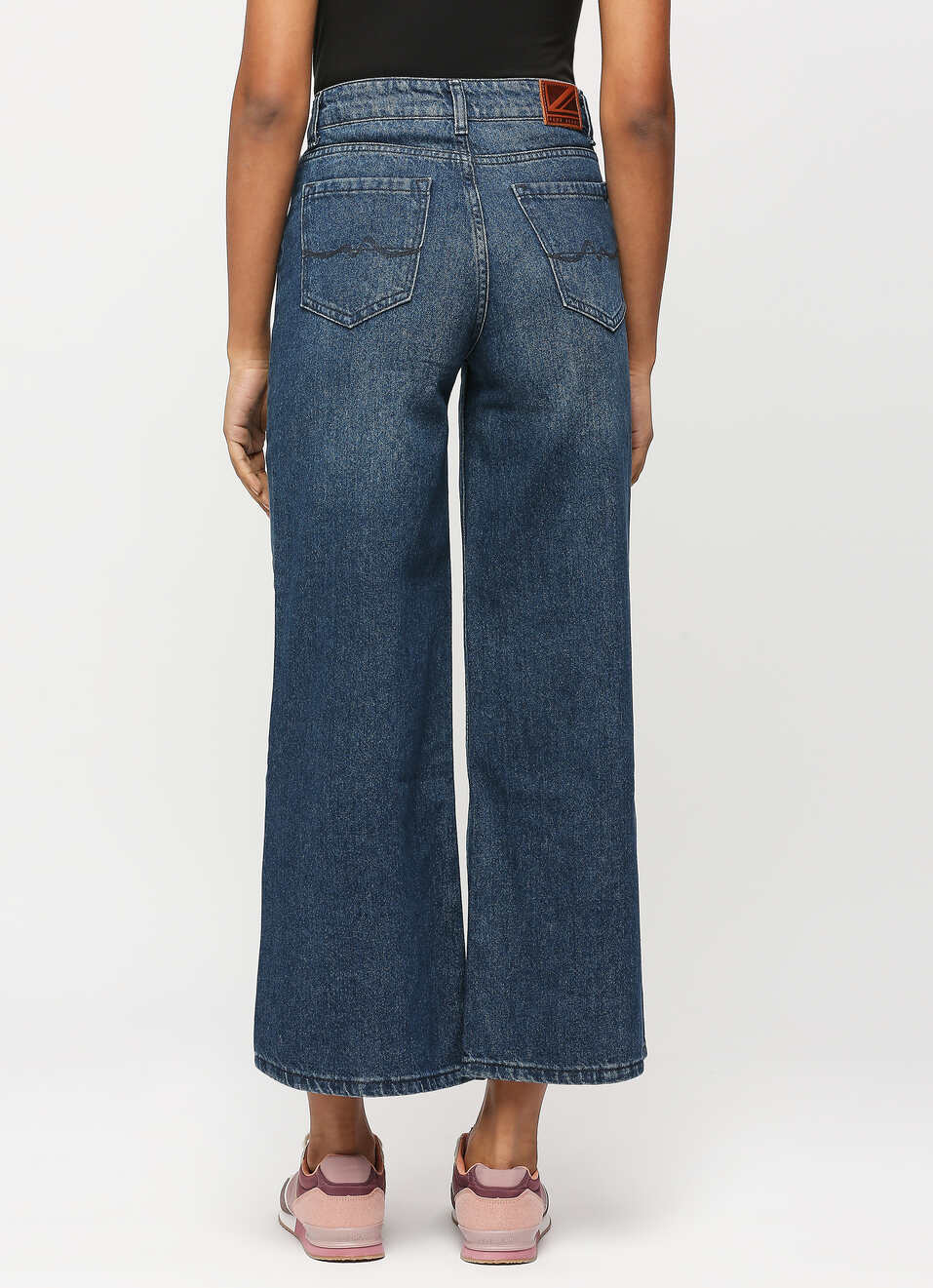 Modern Relaxed Fit Hailey Blue High Waist Wide Leg Jeans for Women