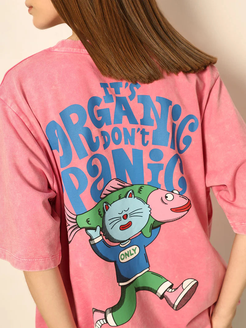Unisex Dirty Pote Pink Printed Oversized T Shirt Trendy Everyday Style