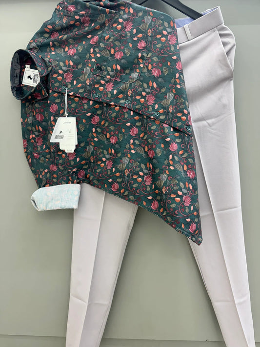 Casual Printed Shirt and Pant Outfit for Men for Effortless Everyday Dressing