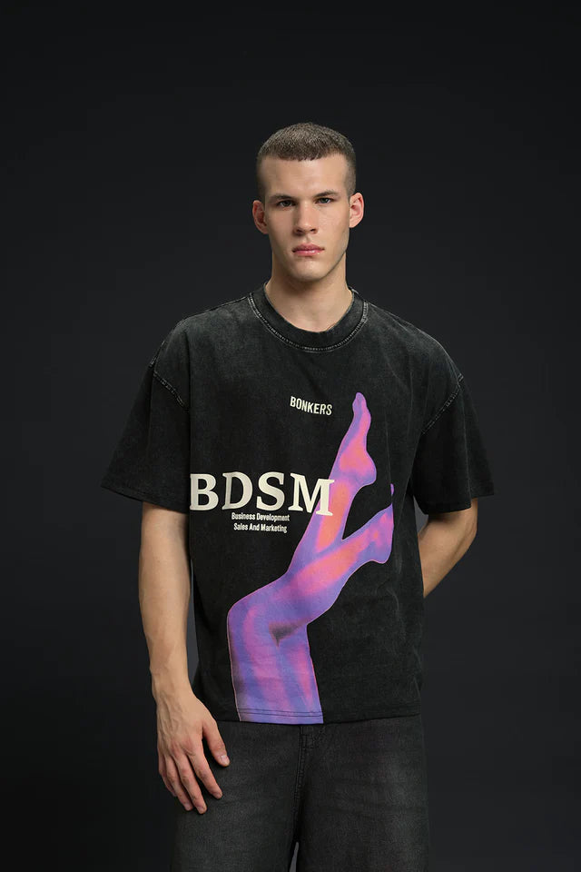 Trendy B.D.S.M Loose Fit Oversized T-shirt For Men
