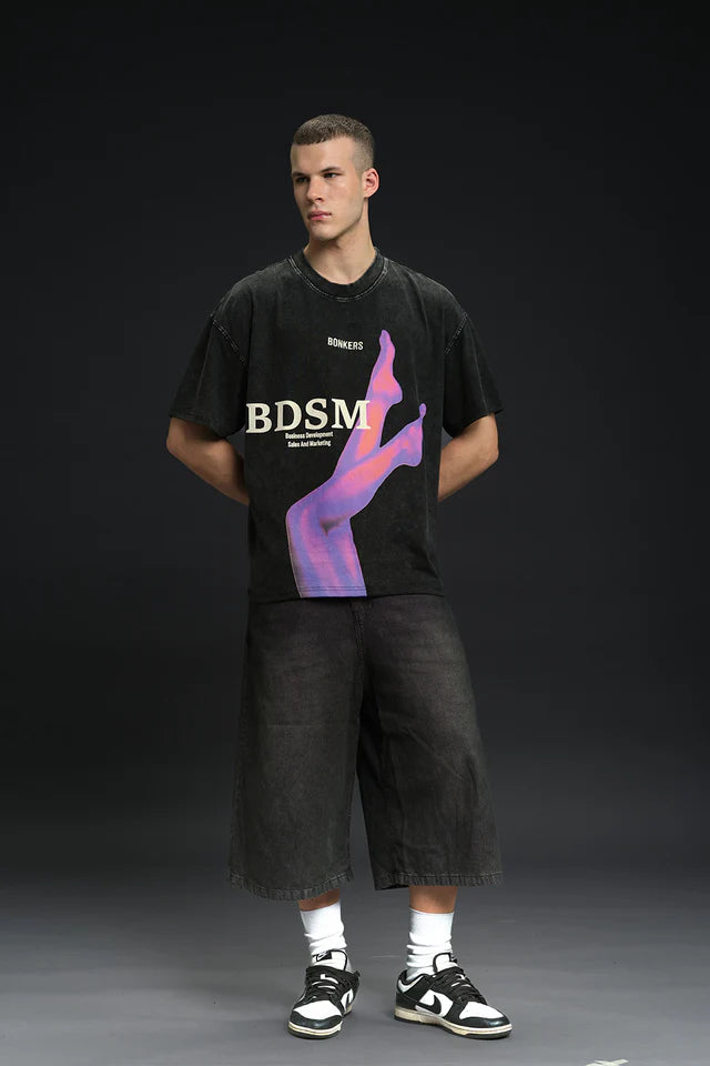 Trendy B.D.S.M Loose Fit Oversized T-shirt For Men