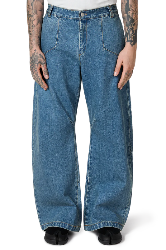 Blue Wild West Vintage Wash Denim Jeans