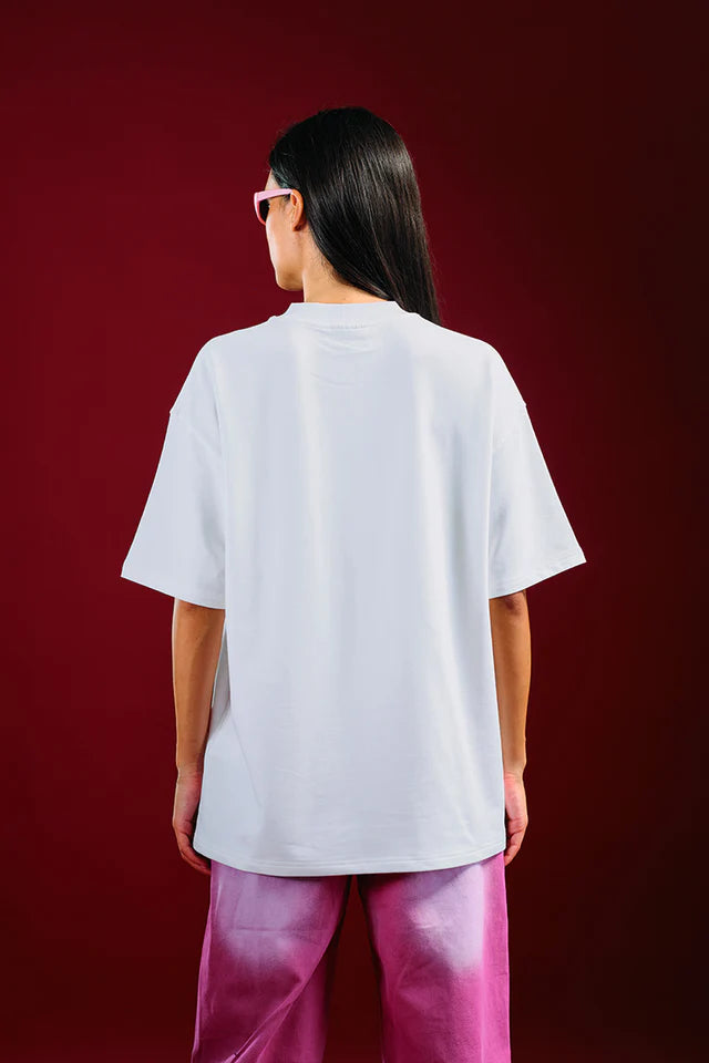 Blush Machine Oversized Women's T-Shirt with Relaxed Fit for Casual Everyday Wear