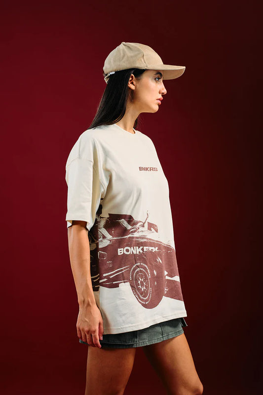Trendy Slipstream Oversized T-Shirt for Women with Comfortable Loose Design