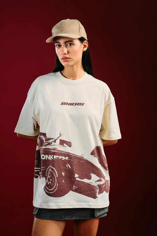 Trendy Slipstream Oversized T-Shirt for Women with Comfortable Loose Design