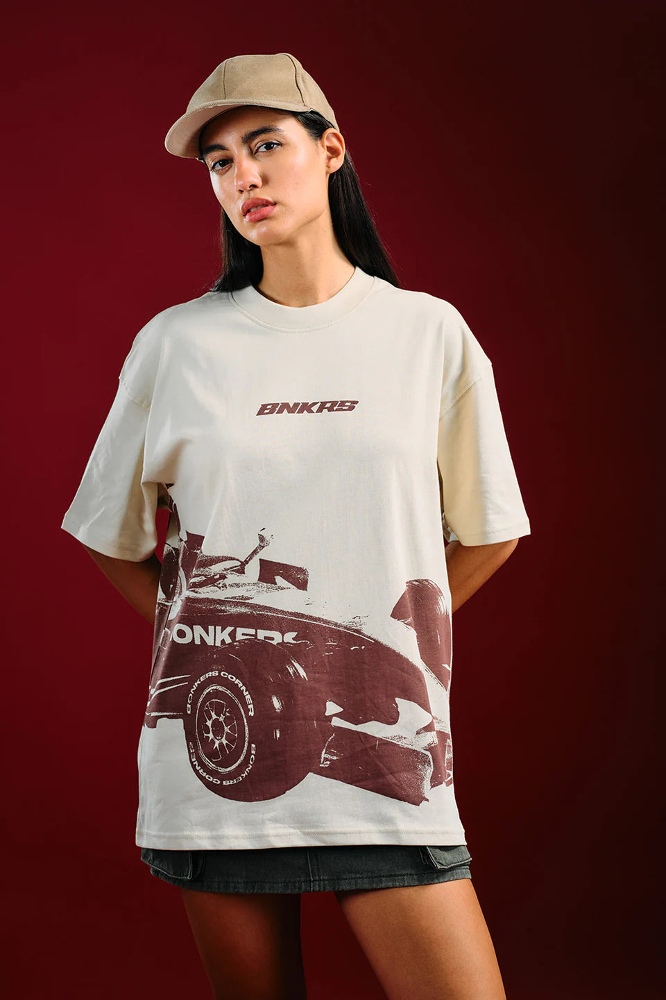 Trendy Slipstream Oversized T-Shirt for Women with Comfortable Loose Design