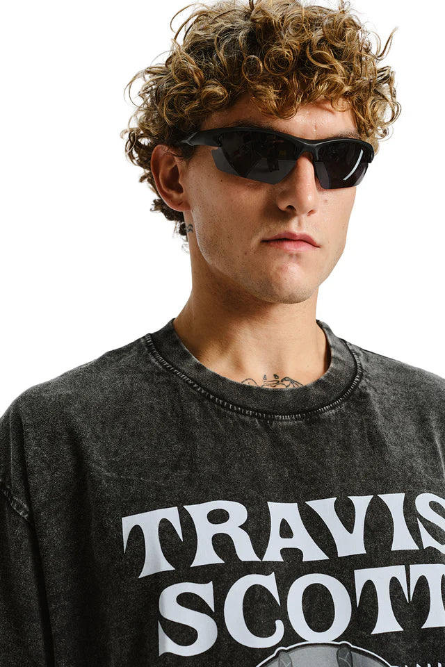 Men’s Travis Scott Faded Loose Fit Oversized T-shirt
