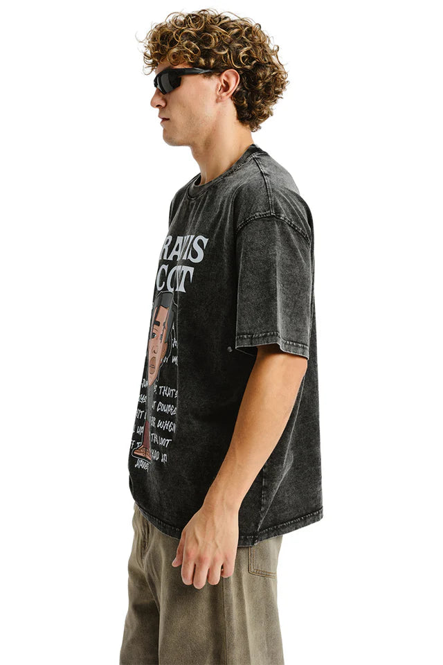 Men’s Travis Scott Faded Loose Fit Oversized T-shirt