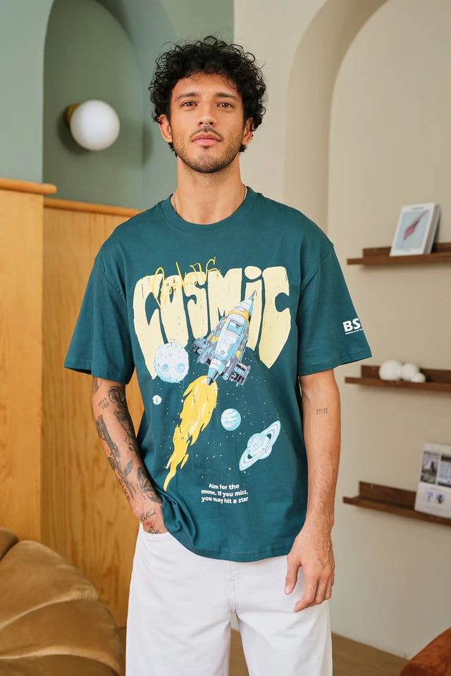 Trendy Men’s Cosmic Loose Fit Oversized T-shirt