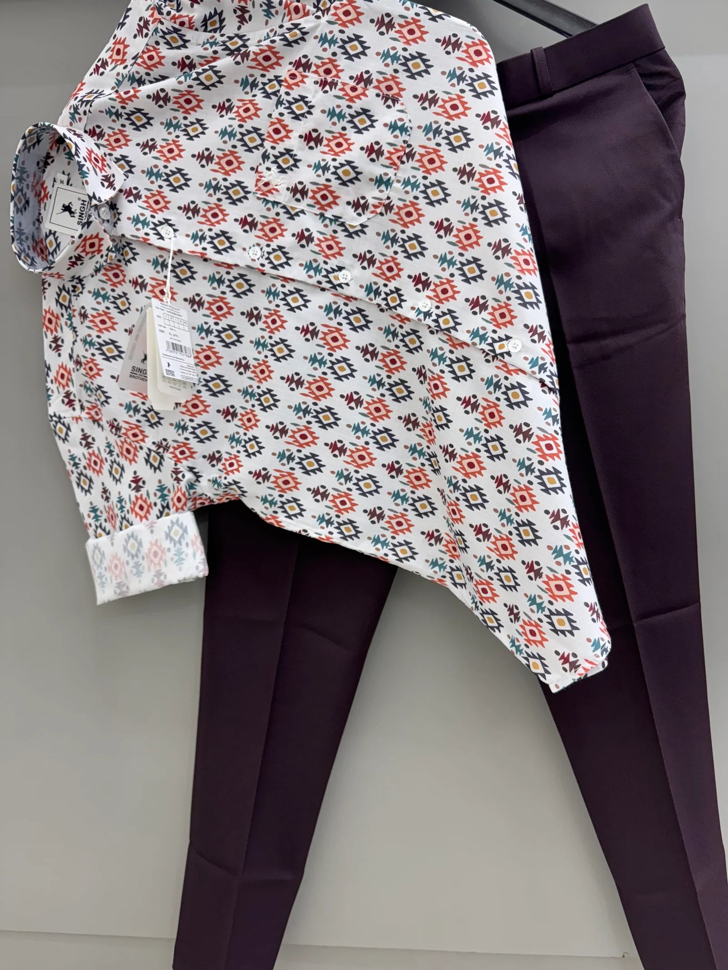 Men's Printed Shirt Paired with Linen Pant for Comfortable and Stylish Everyday Wear