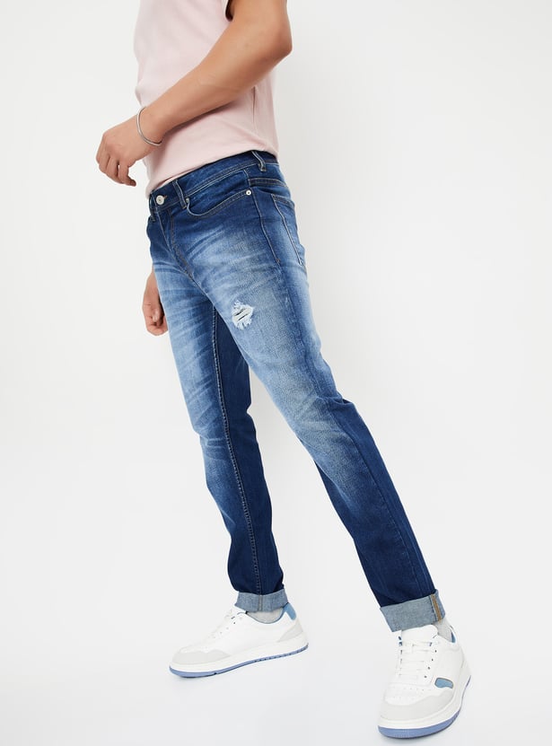 Casual Distressed Skinny Fit Jeans for Men