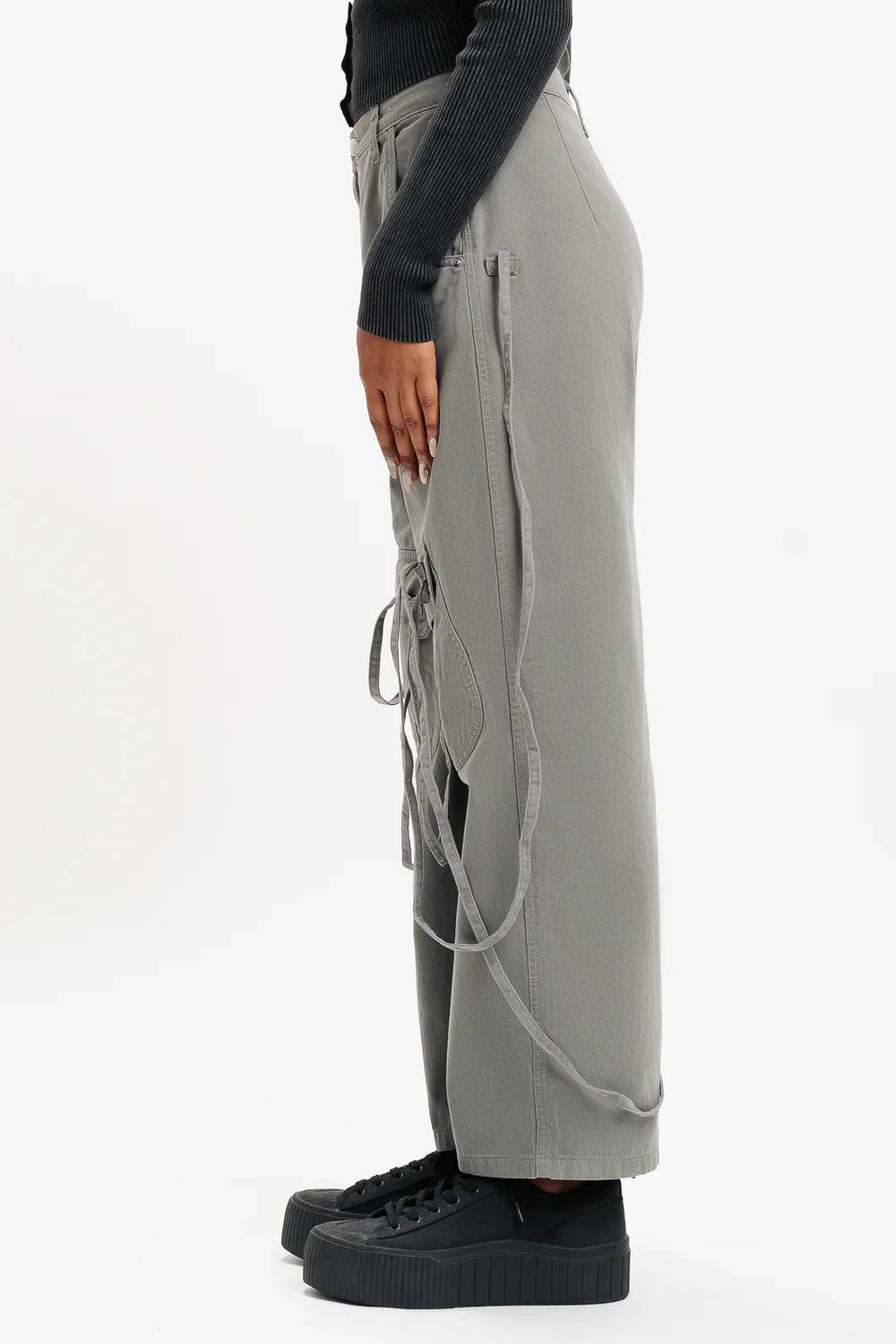 Grey Pocketed Cargo Pants for Men with Multiple Utility Pockets and Comfortable Fit