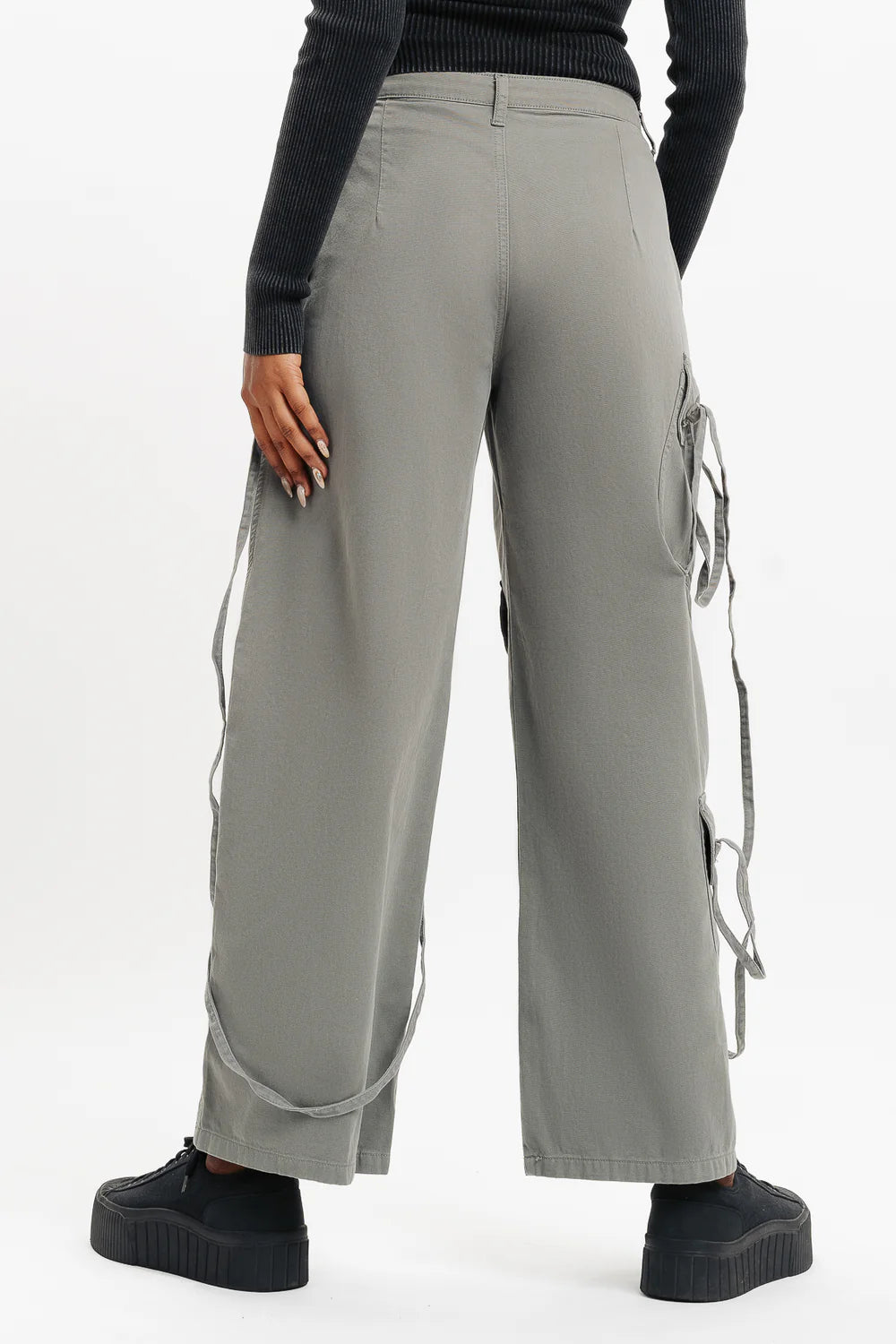 Grey Pocketed Cargo Pants for Men with Multiple Utility Pockets and Comfortable Fit