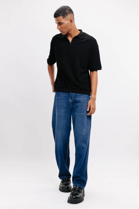 Men's Go-To Blue Straight Fit Jeans with Classic Design for Daily Wear