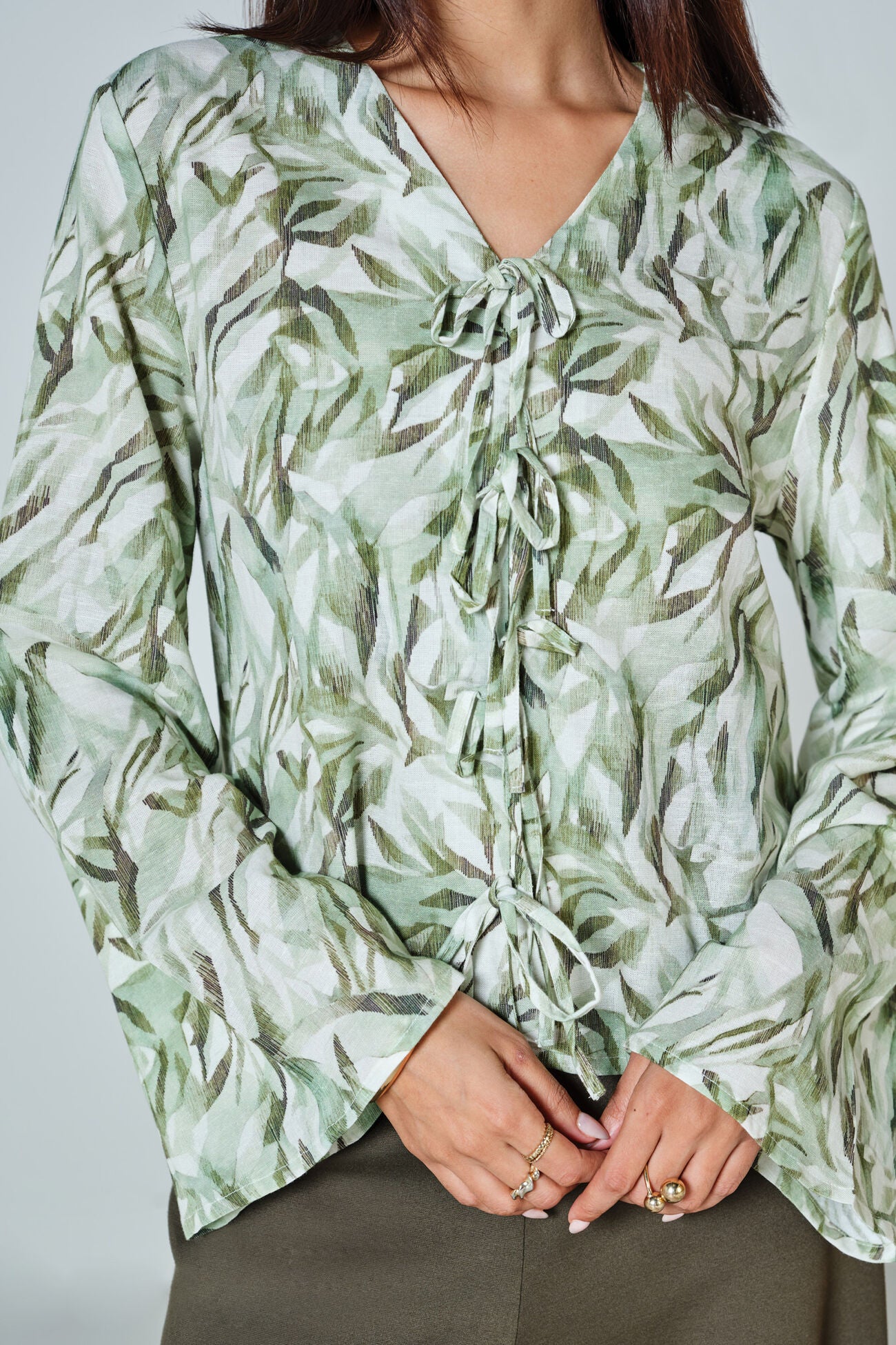 Green Cotton Tee Top Women Casual and Semi Formal Style