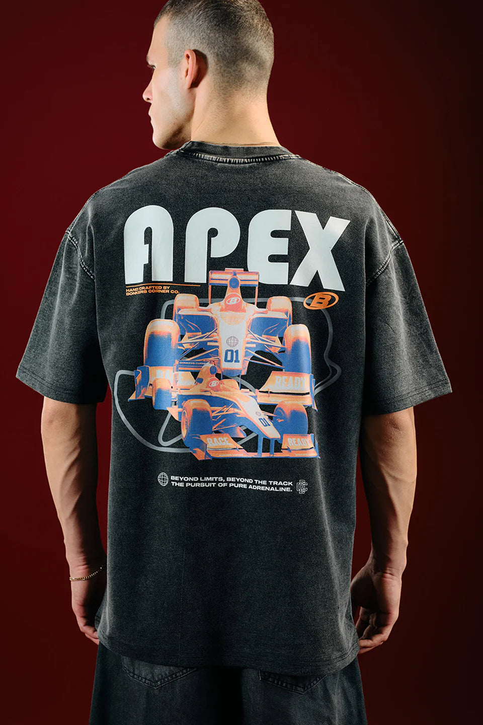 Oversized Faded Apex Beyond Limits Graphic T-shirt