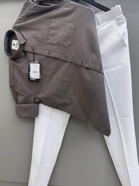 Fashionable Cotton Oxford Shirt with Formal Pant for Men Perfect for Meetings and Events