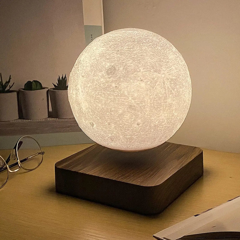 Floating Moon Lamp with Magnetic Levitation, LED Light, and 3 Color Modes for Home