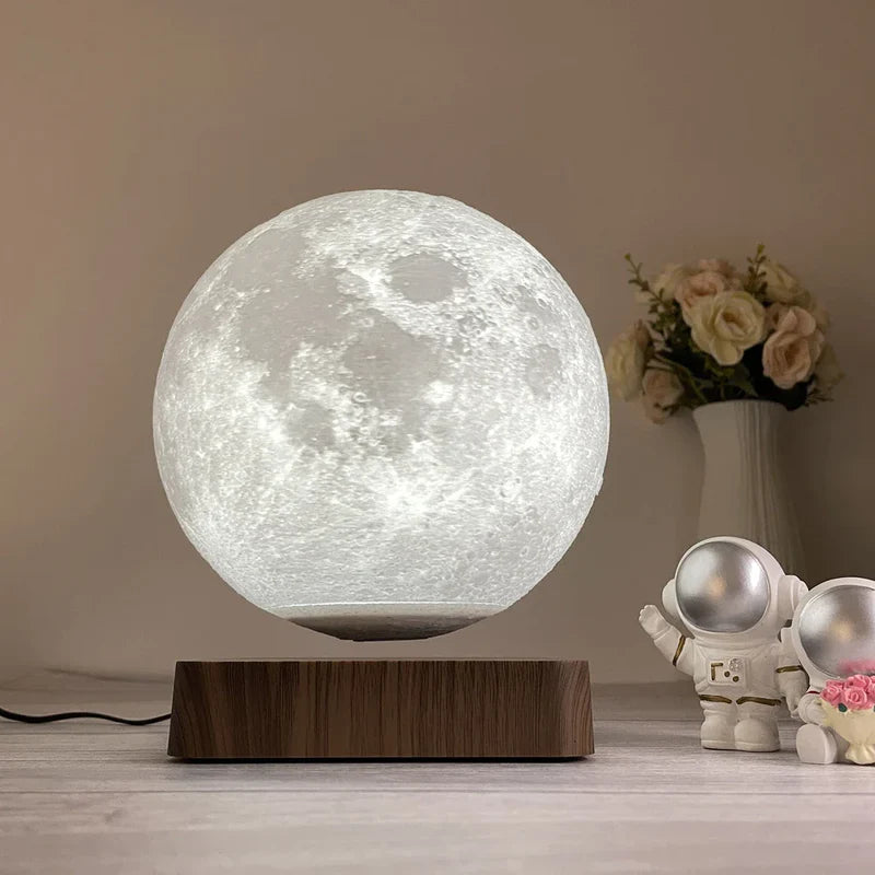 Floating Moon Lamp with Magnetic Levitation, LED Light, and 3 Color Modes for Home