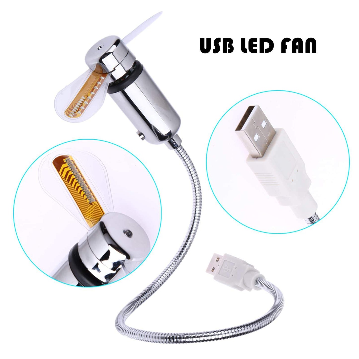 Compact Laptop USB Fan with Clock and Temperature Monitoring