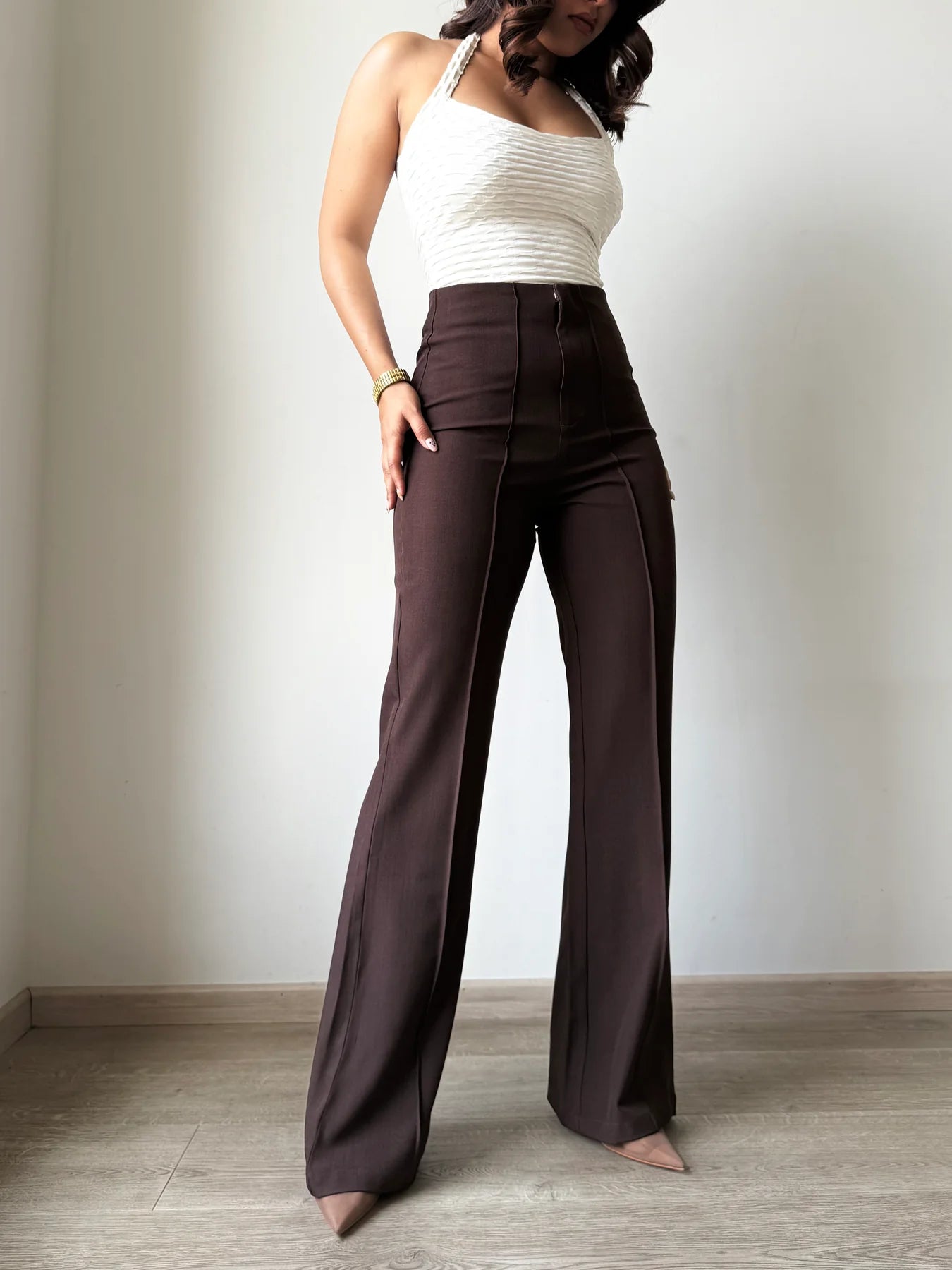 Soft and Lightweight Polished Linen Flared Pants for Women