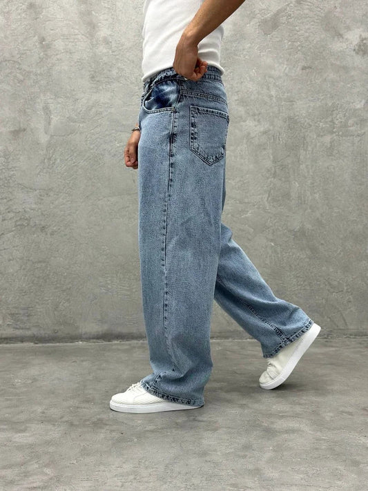 Retro Streetwear Baggy Denim Pants for Men