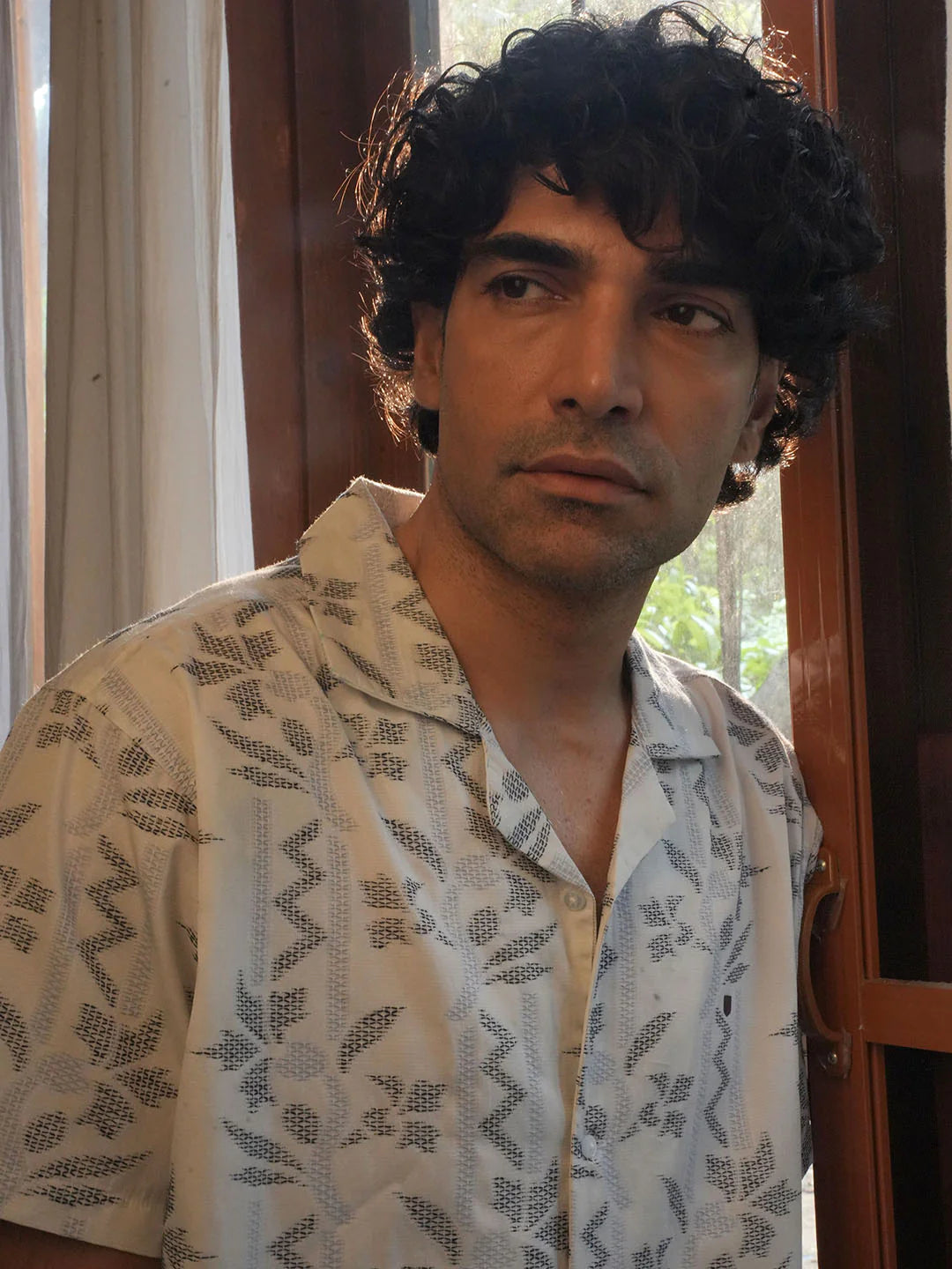 Modern Men’s White Shirt with Designer-Inspired Printed Details