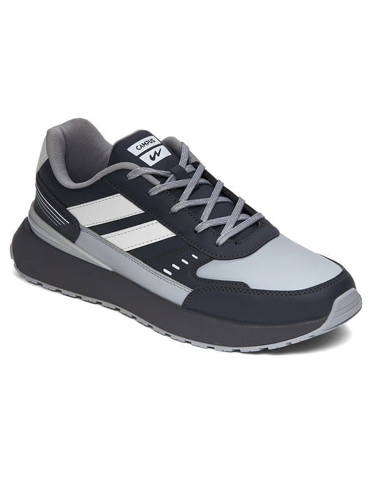 Men’s Grey Casual Sneakers with Cushioned Comfort and Durable Sole
