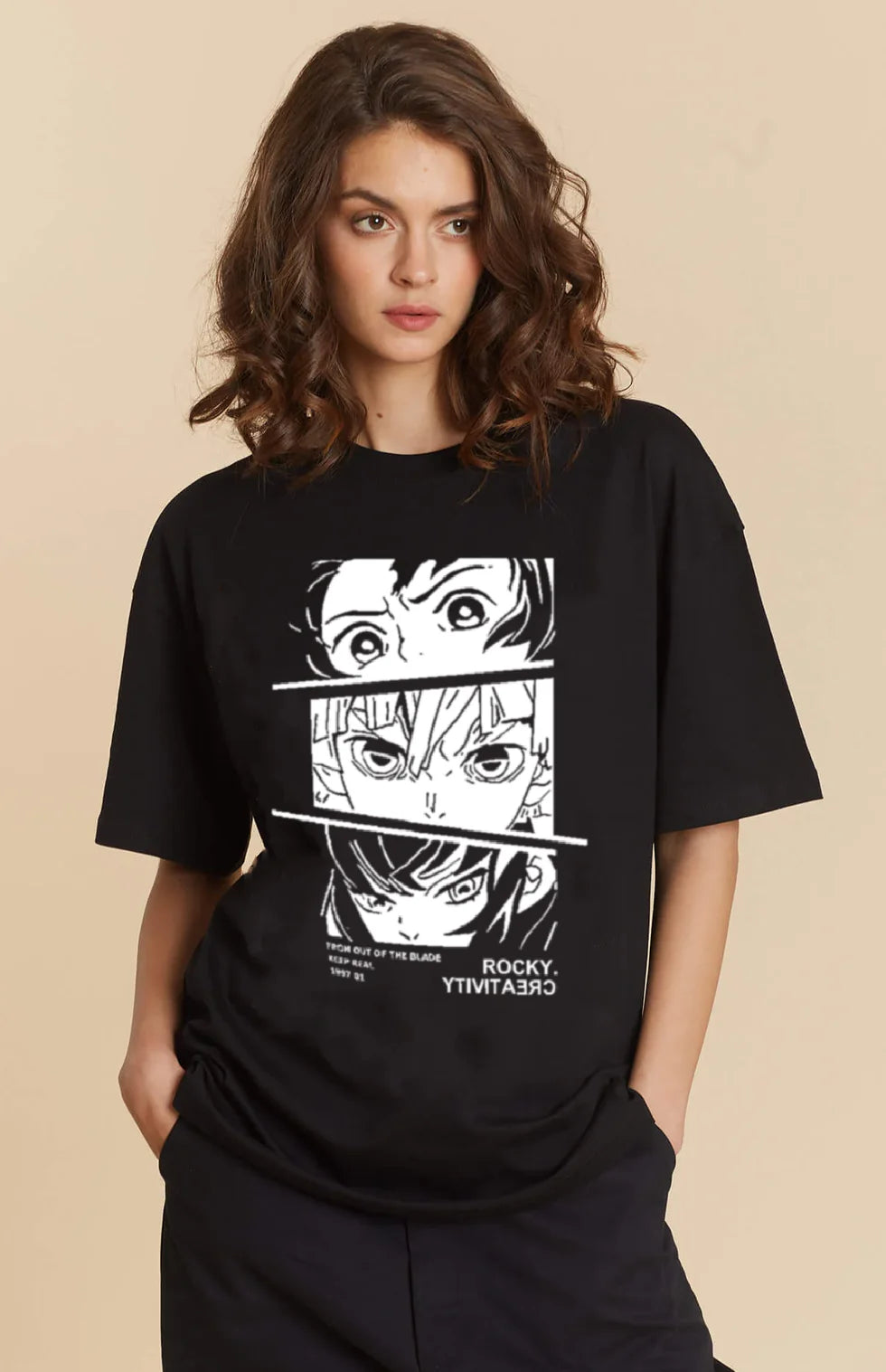 Cute and Comfortable Anime Printed Oversized Tee for Women