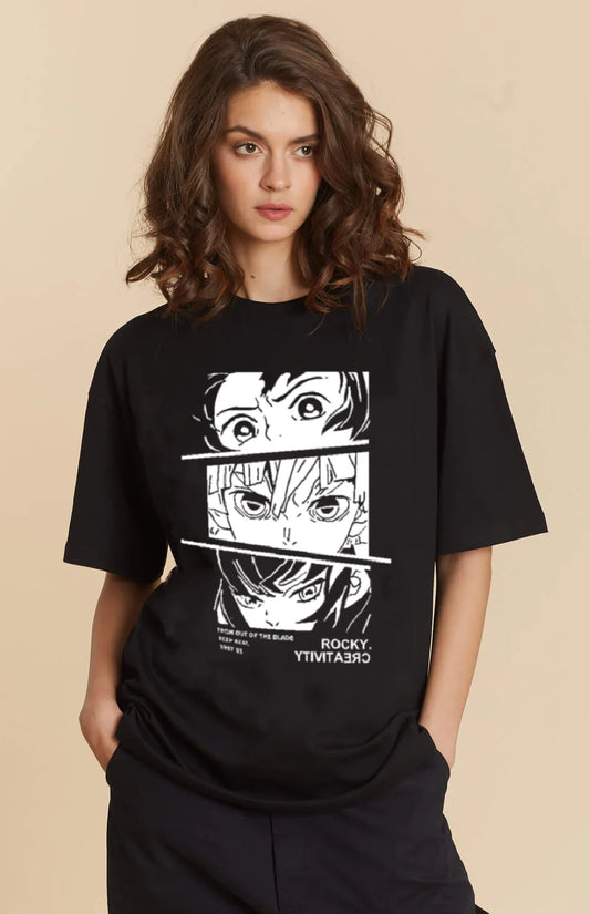 Cute and Comfortable Anime Printed Oversized Tee for Women