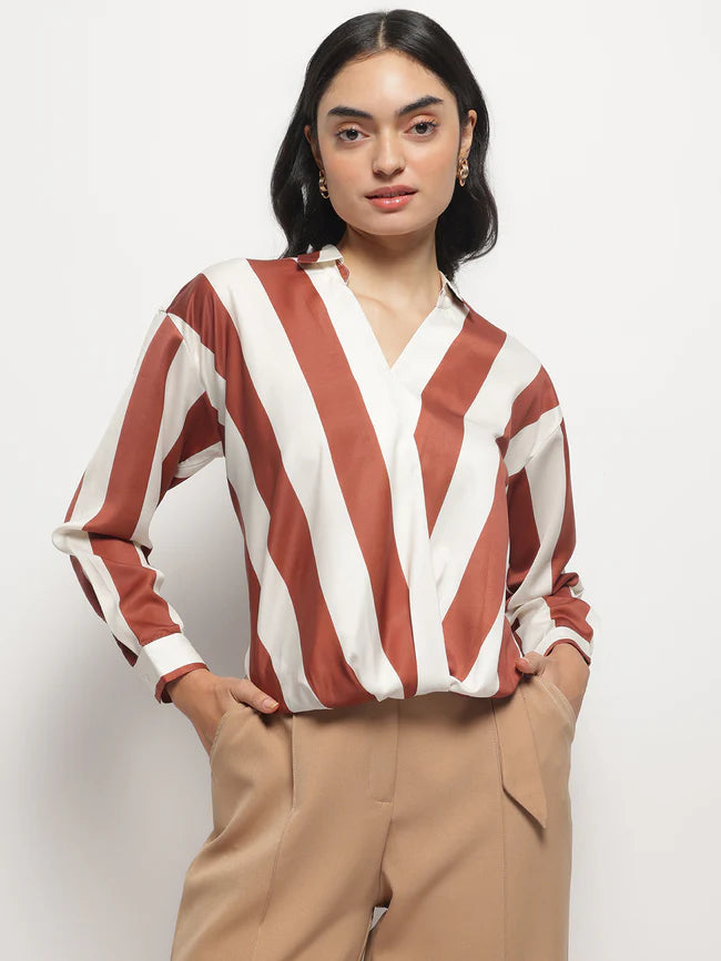 Elegant Women’s Asymmetrical Full Sleeve Top for Work and Casual Wear