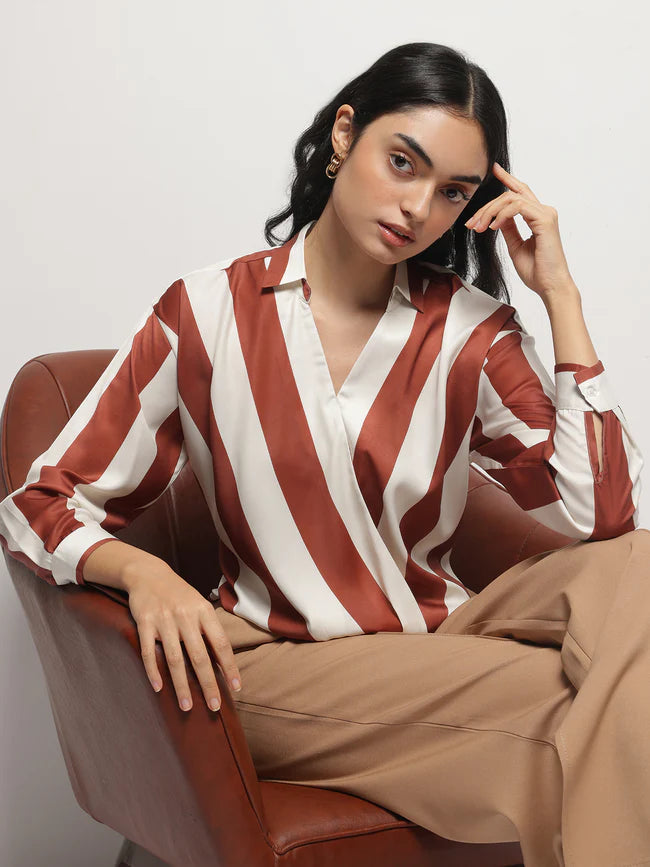 Elegant Women’s Asymmetrical Full Sleeve Top for Work and Casual Wear