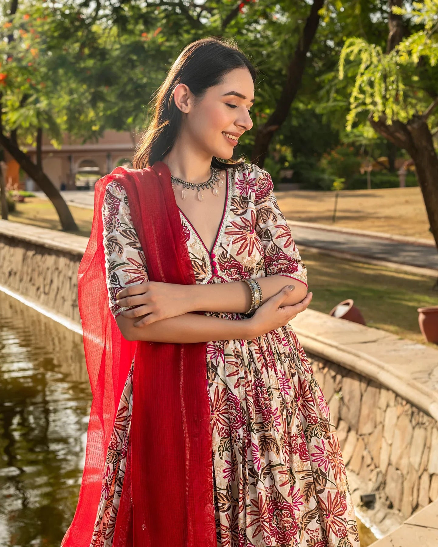 Premium Ethnic Mahua Cotton Suit Set with Traditional Patterns