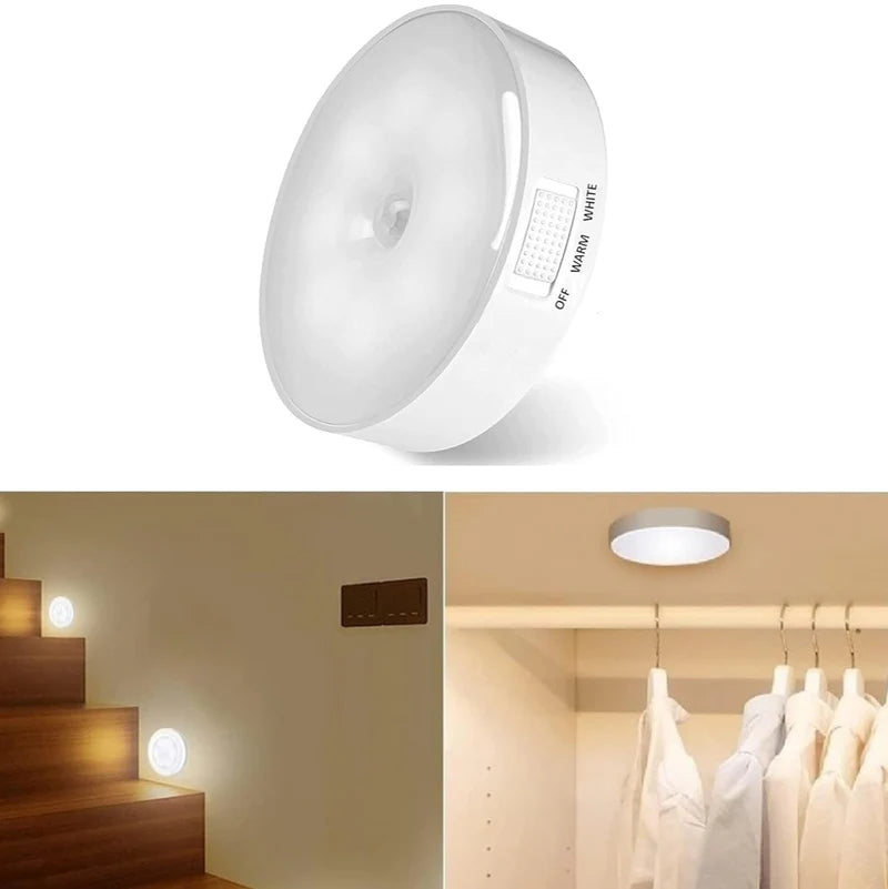 Auto-On Cabinet LED Light with Motion Sensor for Wardrobe, Stairs, and Hallway