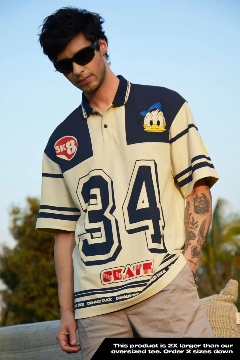 Donald Sk8 Polo Oversized T-Shirt For Men