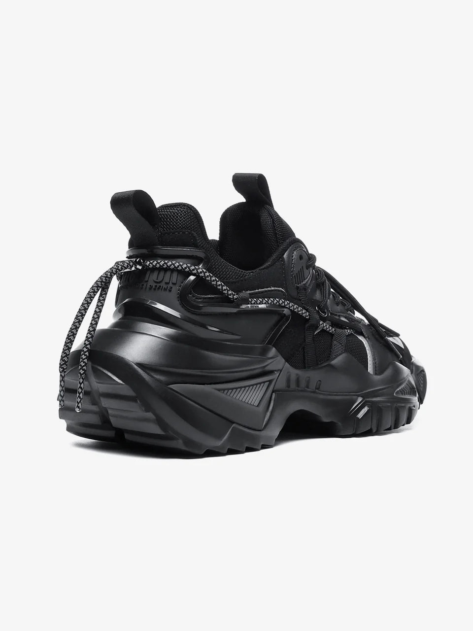 Funky Designer Black Sneakers Low Top with High Heel Casual and Trendy Look
