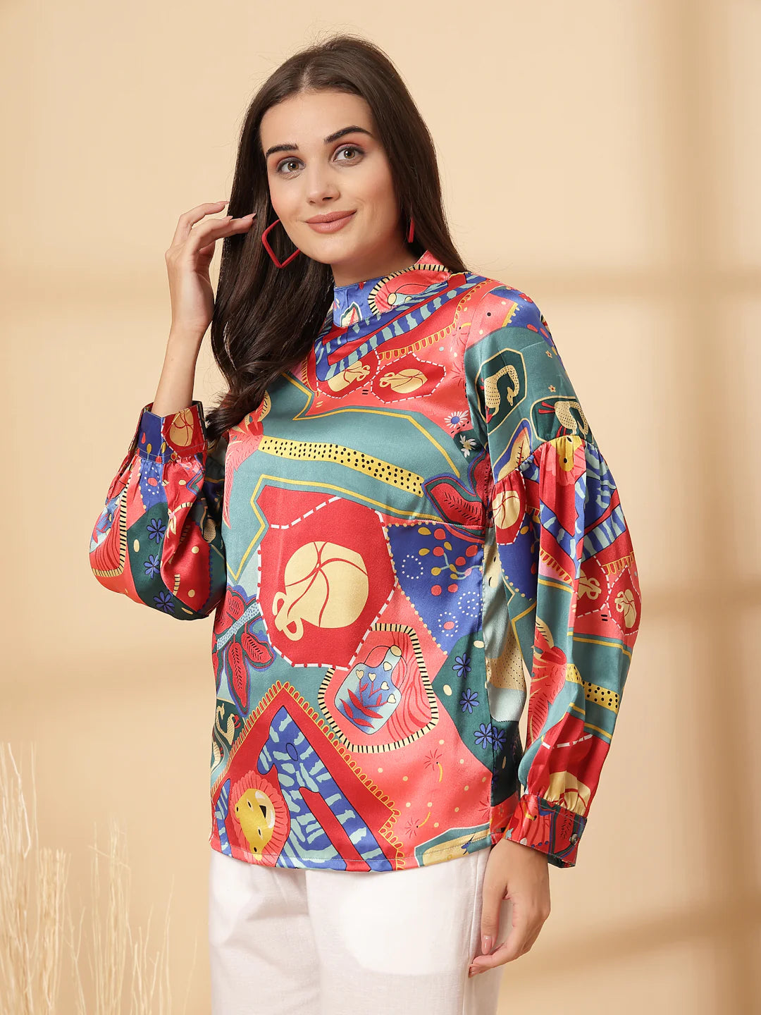 Streetwear Inspired Women’s Multi Floral Shirt Style Tee