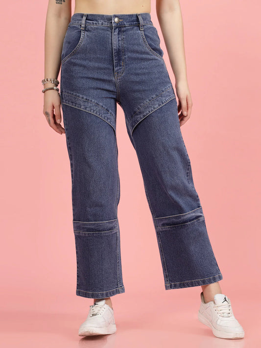 Elegant Low Distress Stretchable Denim Pants for Women
