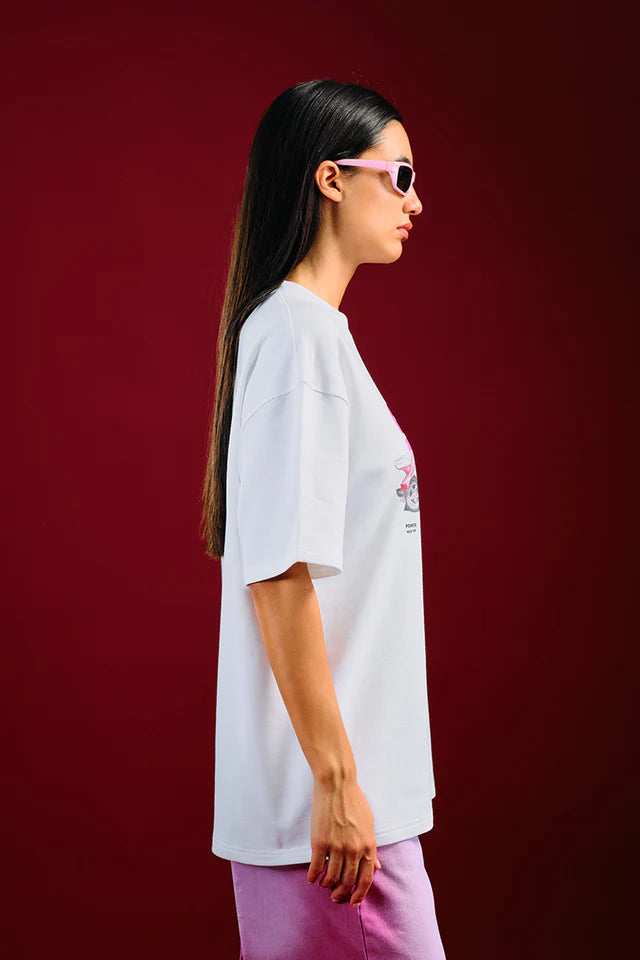 Blush Machine Oversized Women's T-Shirt with Relaxed Fit for Casual Everyday Wear