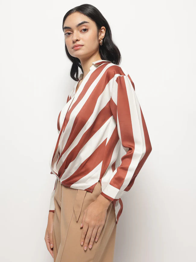 Elegant Women’s Asymmetrical Full Sleeve Top for Work and Casual Wear