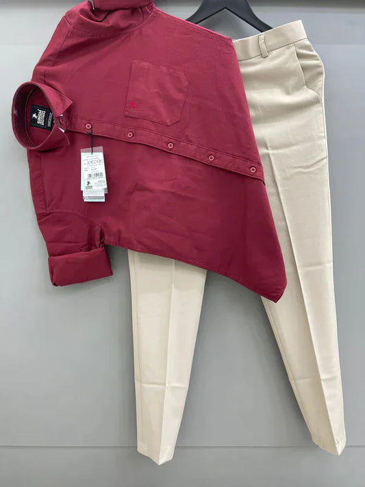 Soft and Durable Oxford Shirt with Trouser Combo Pack for men