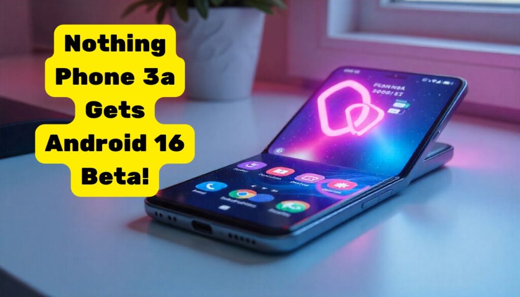 Close-up of Nothing Phone 3a showing new icons and interface from Android 16 beta update